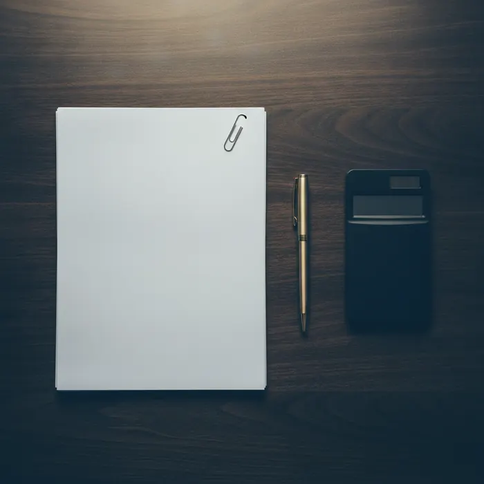 Papierstapel mit Taschenrechner und Stift als Sinnbild für Angebote und Rechnungen